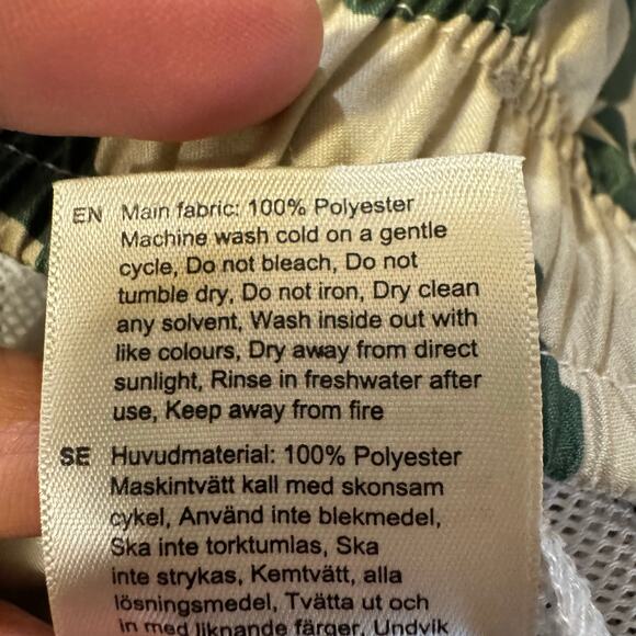 OAS Atlas Board Short Lined Size Large  Green/ Cream Vacation Swimwear - Picture 7 of 9